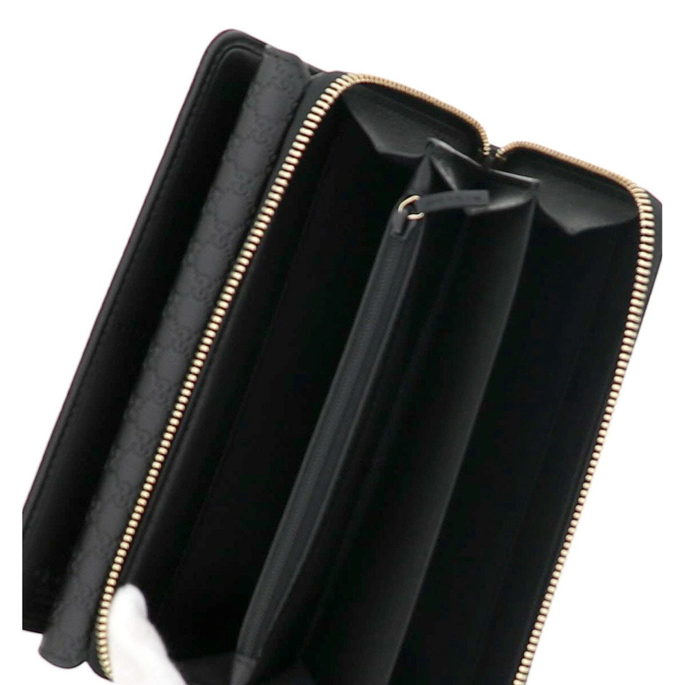 GUCCI Guccissima Round Zipper Long Wallet Black - Picture 3 of 6